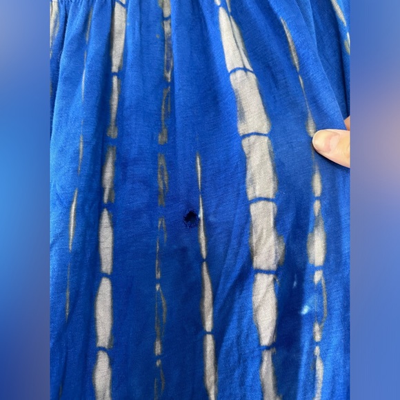 Blue tie dye off the shoulder blouse - Picture 3 of 5